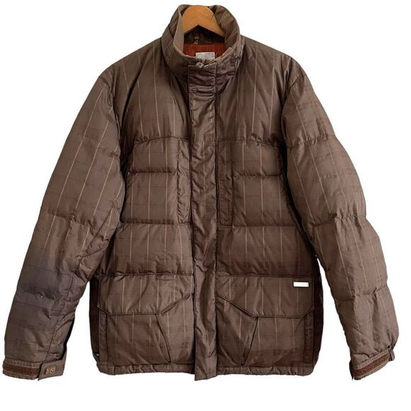Burton Goose Down Puffer Jacket Mens M Brown Ski Snowboard Outdoor cabincore - Picture 1 of 16
